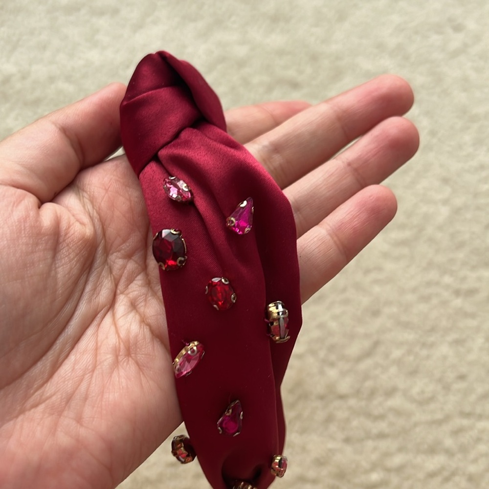 Colorful Velvet & Satin Gemstone Studded Festive Headbands - Picture 4 of 5